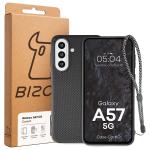 Carcasa Bizon CarbO cu MagSafe si Wrist Strap compatibila cu Samsung Galaxy A57 5G, Negru 7 - lerato.ro