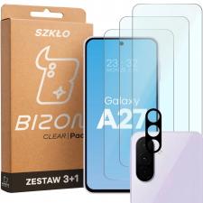 Set protectie 4in1 Bizon Glass Clear Pack, 3 folii sticla ecran + 1 folie sticla camera foto, compatibil cu Samsung Galaxy A27 5G, Transparent