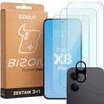 Set protectie 4in1 Bizon Glass Clear Pack, 3 folii sticla ecran + 1 folie sticla camera foto, compatibil cu Xiaomi Poco X8 Pro, Transparent 2 - lerato.ro