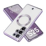 Carcasa cu protectie pentru camera Bizon GuardO cu MagSafe compatibila cu Samsung Galaxy S25 Ultra, Transparent / Mov 3 - lerato.ro