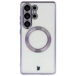Carcasa cu protectie pentru camera Bizon GuardO cu MagSafe compatibila cu Samsung Galaxy S25 Ultra, Transparent / Mov 2 - lerato.ro