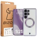 Carcasa cu protectie pentru camera Bizon GuardO cu MagSafe compatibila cu Samsung Galaxy S25 Ultra, Transparent / Mov 6 - lerato.ro
