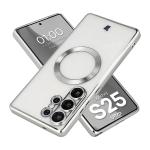 Carcasa cu protectie pentru camera Bizon GuardO cu MagSafe compatibila cu Samsung Galaxy S25 Ultra, Clear / Silver 3 - lerato.ro