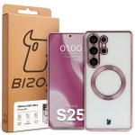Carcasa cu protectie pentru camera Bizon GuardO cu MagSafe compatibila cu Samsung Galaxy S25 Ultra, Transparent / Roz 6 - lerato.ro
