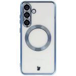 Carcasa cu protectie pentru camera Bizon GuardO cu MagSafe compatibila cu Samsung Galaxy S25 Plus, Transparent / Albastru 2 - lerato.ro
