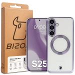 Carcasa cu protectie pentru camera Bizon GuardO cu MagSafe compatibila cu Samsung Galaxy S25 Plus, Transparent / Mov 6 - lerato.ro