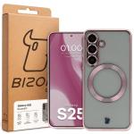 Carcasa cu protectie pentru camera Bizon GuardO cu MagSafe compatibila cu Samsung Galaxy S25, Transparent / Roz 6 - lerato.ro