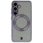 Carcasa cu protectie pentru camera Bizon GuardO cu MagSafe compatibila cu Samsung Galaxy S25, Transparent / Mov 2 - lerato.ro