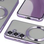 Carcasa cu protectie pentru camera Bizon GuardO cu MagSafe compatibila cu Samsung Galaxy S25, Transparent / Mov 5 - lerato.ro