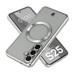 Carcasa cu protectie pentru camera Bizon GuardO cu MagSafe compatibila cu Samsung Galaxy S25, Clear / Silver 3 - lerato.ro