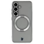 Carcasa cu protectie pentru camera Bizon GuardO cu MagSafe compatibila cu Samsung Galaxy S25, Clear / Silver 2 - lerato.ro