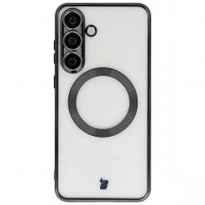Carcasa cu protectie pentru camera Bizon GuardO cu MagSafe compatibila cu Samsung Galaxy S25 FE, Transparent / Negru