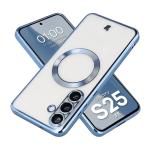 Carcasa cu protectie pentru camera Bizon GuardO cu MagSafe compatibila cu Samsung Galaxy S25 FE, Transparent / Albastru 3 - lerato.ro