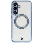 Carcasa cu protectie pentru camera Bizon GuardO cu MagSafe compatibila cu Samsung Galaxy S25 FE, Transparent / Albastru 2 - lerato.ro
