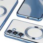 Carcasa cu protectie pentru camera Bizon GuardO cu MagSafe compatibila cu Samsung Galaxy S25 FE, Transparent / Albastru 5 - lerato.ro