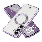 Carcasa cu protectie pentru camera Bizon GuardO cu MagSafe compatibila cu Samsung Galaxy S25 FE, Transparent / Mov 3 - lerato.ro