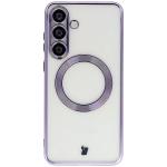 Carcasa cu protectie pentru camera Bizon GuardO cu MagSafe compatibila cu Samsung Galaxy S25 FE, Transparent / Mov 2 - lerato.ro
