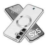 Carcasa cu protectie pentru camera Bizon GuardO cu MagSafe compatibila cu Samsung Galaxy S25 FE, Clear / Silver 3 - lerato.ro