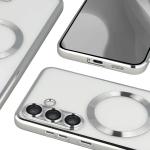 Carcasa cu protectie pentru camera Bizon GuardO cu MagSafe compatibila cu Samsung Galaxy S25 FE, Clear / Silver 5 - lerato.ro