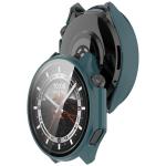 Carcasa cu protectie ecran din sticla securizata BizonMobile compatibila cu OnePlus Watch 3 / Oppo Watch X2, Verde 5 - lerato.ro