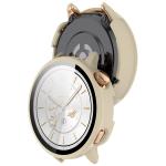 Carcasa cu protectie ecran din sticla securizata BizonMobile compatibila cu OnePlus Watch 3 43mm, Bej 5 - lerato.ro