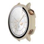 Carcasa cu protectie ecran din sticla securizata BizonMobile compatibila cu OnePlus Watch 3 43mm, Bej 6 - lerato.ro