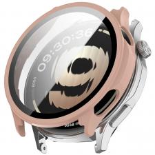 Oppo Watch, Carcasa cu protectie ecran BizonMobile Adamo compatibila cu OnePlus Watch Lite 45 mm / Oppo Watch S 45 mm, Roz, lerato.ro