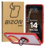 Carcasa Bizon Hybrid Ring compatibila cu Realme 14 Pro 5G, Rosu 3 - lerato.ro