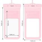 Set 2 huse waterproof universale Bizon Case Hydrowrap pentru dispozitive 6.9 inch, Roz 12 - lerato.ro