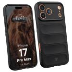 Kit protectie 2 in 1 BizonMobile, Carcasa Bizon Tur si Folie sticla securizata Bizon Glass Edge, compatibil cu iPhone 17 Pro Max, Negru 4 - lerato.ro