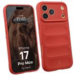Kit protectie 2 in 1 BizonMobile, Carcasa Bizon Tur si Folie sticla securizata Bizon Glass Edge, compatibil cu iPhone 17 Pro Max, Rosu 4 - lerato.ro