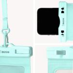 Set 2 huse waterproof universale Bizon Case Hydrowrap pentru dispozitive 6.9 inch, Mint 11 - lerato.ro
