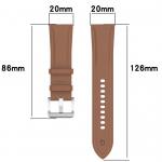 Curea din piele ecologica Bizon Strap Watch Casual compatibila cu Samsung Galaxy Watch FE / 7 / 6 / 6 Classic / 5 / 5 Pro / 4, Maro 3 - lerato.ro