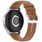 Curea din piele ecologica Bizon Strap Watch Casual compatibila cu Samsung Galaxy Watch FE / 7 / 6 / 6 Classic / 5 / 5 Pro / 4, Maro 5 - lerato.ro