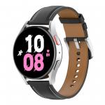 Curea din piele ecologica Bizon Strap Watch Casual compatibila cu Samsung Galaxy Watch FE / 7 / 6 / 6 Classic / 5 / 5 Pro / 4, Negru 2 - lerato.ro