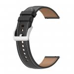 Curea din piele ecologica Bizon Strap Watch Casual compatibila cu Samsung Galaxy Watch FE / 7 / 6 / 6 Classic / 5 / 5 Pro / 4, Negru 5 - lerato.ro