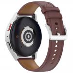 Curea din piele ecologica Bizon Strap Watch Casual compatibila cu Samsung Galaxy Watch FE / 7 / 6 / 6 Classic / 5 / 5 Pro / 4, Dark Brown 3 - lerato.ro