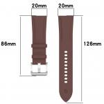 Curea din piele ecologica Bizon Strap Watch Casual compatibila cu Samsung Galaxy Watch FE / 7 / 6 / 6 Classic / 5 / 5 Pro / 4, Dark Brown 4 - lerato.ro