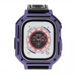 Curea din poliuteran Bizon Strap Watch Armor cu rama de protectie compatibila cu Apple Watch Ultra 49mm, Mov 3 - lerato.ro