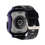 Curea din poliuteran Bizon Strap Watch Armor cu rama de protectie compatibila cu Apple Watch Ultra 49mm, Mov 4 - lerato.ro