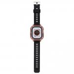 Curea din poliuteran Bizon Strap Watch Armor cu rama de protectie compatibila cu Apple Watch Ultra 49mm, Light Pink 6 - lerato.ro