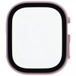 Carcasa cu protectie ecran din sticla securizata BizonMobile compatibila cu Apple Watch Ultra 49mm, Roz 5 - lerato.ro
