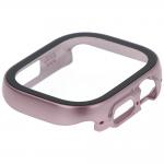 Carcasa cu protectie ecran din sticla securizata BizonMobile compatibila cu Apple Watch Ultra 49mm, Roz 3 - lerato.ro
