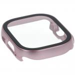 Carcasa cu protectie ecran din sticla securizata BizonMobile compatibila cu Apple Watch Ultra 49mm, Roz 4 - lerato.ro