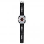 Curea din poliuteran Bizon Strap Watch Armor cu rama de protectie compatibila cu Apple Watch Ultra 49mm, Silver 6 - lerato.ro