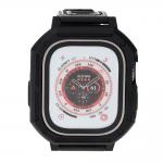 Curea din poliuteran Bizon Strap Watch Armor cu rama de protectie compatibila cu Apple Watch Ultra 49mm, Negru 3 - lerato.ro