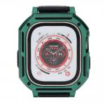 Curea din poliuteran Bizon Strap Watch Armor cu rama de protectie compatibila cu Apple Watch Ultra 49mm, Verde 3 - lerato.ro