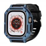 Curea din poliuteran Bizon Strap Watch Armor cu rama de protectie compatibila cu Apple Watch Ultra 49mm, Dark Blue 2 - lerato.ro