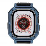 Curea din poliuteran Bizon Strap Watch Armor cu rama de protectie compatibila cu Apple Watch Ultra 49mm, Dark Blue 3 - lerato.ro