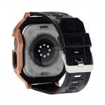 Curea din poliuteran Bizon Strap Watch Armor cu rama de protectie compatibila cu Apple Watch Ultra 49mm, Gold 4 - lerato.ro